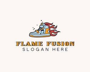 Flame Sneaker Footware logo design