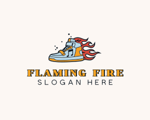 Flame Sneaker Footware logo design