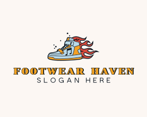 Flame Sneaker Footware logo design