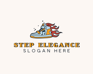 Flame Sneaker Footware logo design