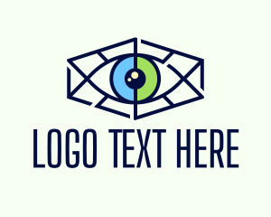 Minimalist Hexagon Eye logo