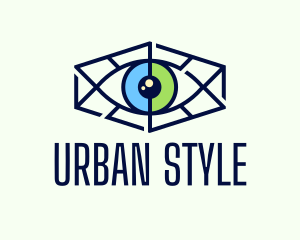 Minimalist Hexagon Eye logo