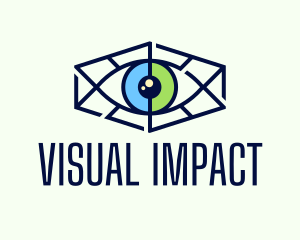 Minimalist Hexagon Eye logo design
