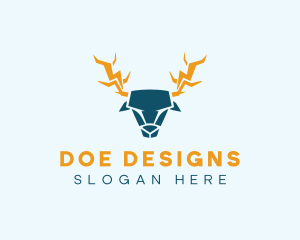 Deer Antler Electricity logo design