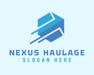 Hexagonal Arrow Courier logo design