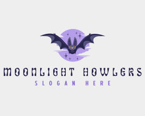 Moonlight Vampire Bat logo design