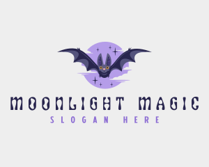 Moonlight Vampire Bat logo design