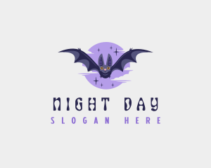 Moonlight Vampire Bat logo design