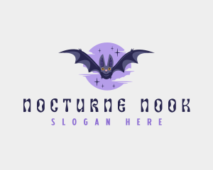 Moonlight Vampire Bat logo design