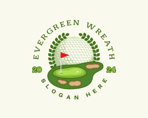 Golf Sports Wreath logo design