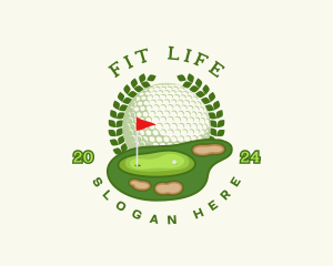 Golf Sports Wreath logo