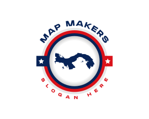 Panama Map Geography logo design