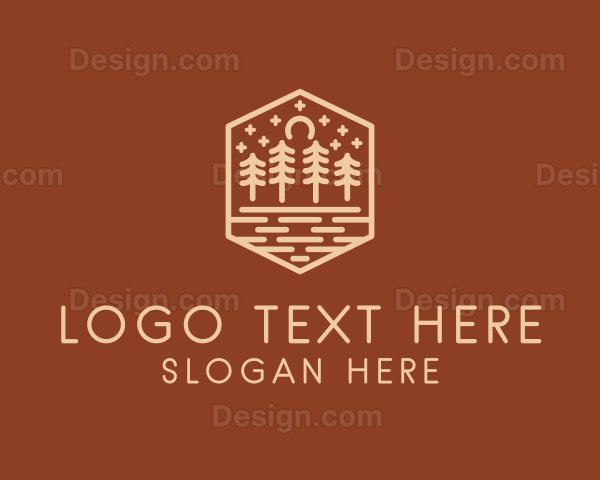 Rustic Forest Outline Logo