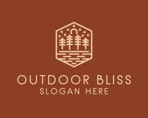 Rustic Forest Outline logo design