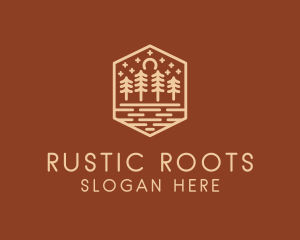 Rustic Forest Outline logo design