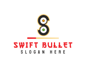 Sushi Billiards Letter S logo design