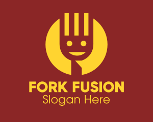 Yellow Smiley Fork logo design