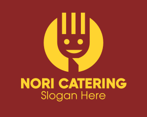 Yellow Smiley Fork logo design