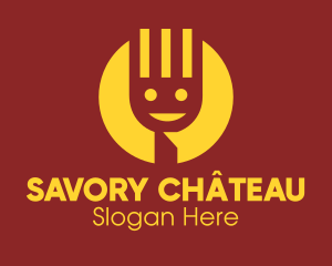 Yellow Smiley Fork logo design