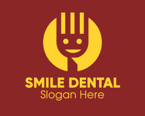 Yellow Smiley Fork logo design