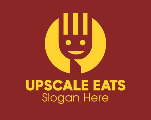 Yellow Smiley Fork logo design