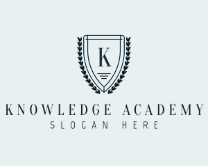 Shield Wreath Academy logo design