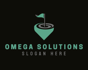 Golf Flag Sports Tournament Logo