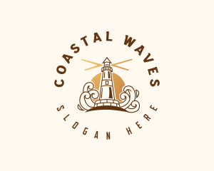 Coastal Lighthouse Tower logo design