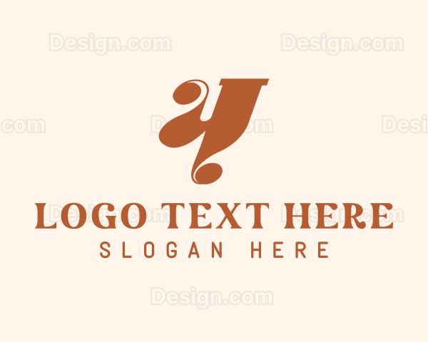 Brown Hippie Typography Logo