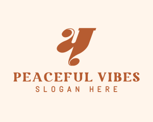 Brown Hippie Typography logo