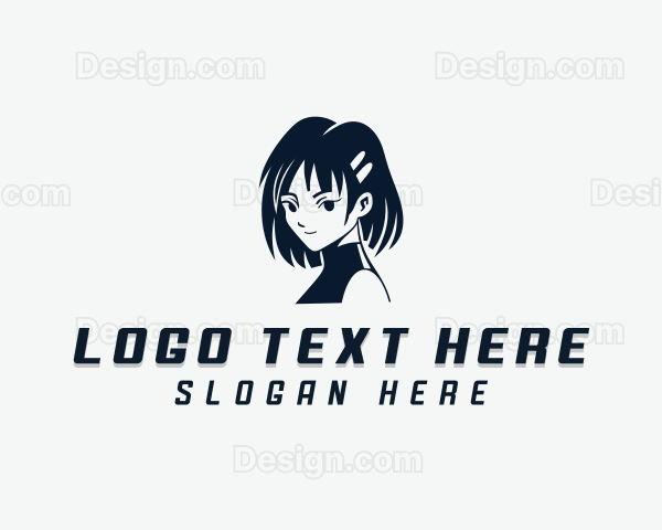 Anime Japanese Girl Logo