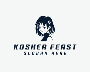 Anime Japanese Girl Logo