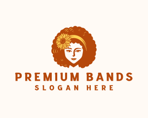 Afro Woman Sunflower logo
