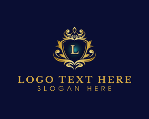 Headdress - Luxury Crown Shield logo design