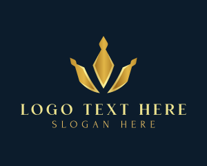 Elegant Luxury Crown Letter V logo