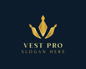 Elegant Luxury Crown Letter V logo design