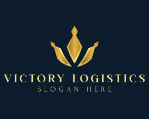Elegant Luxury Crown Letter V logo