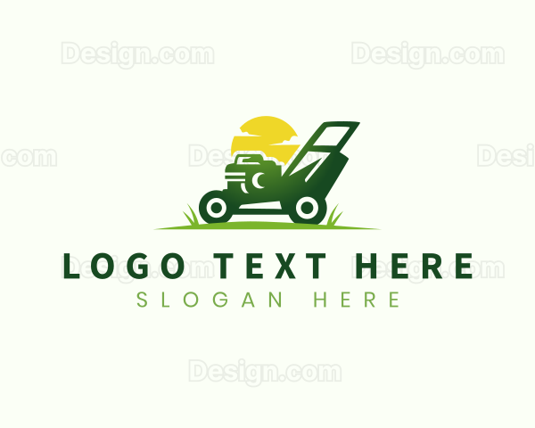 Eco Lawn Mower Landscaping Logo