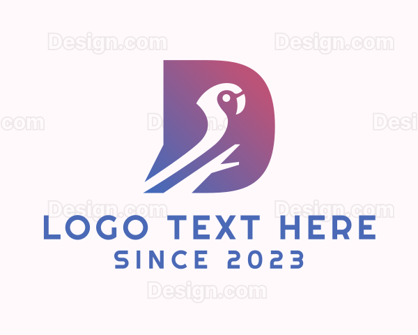 Gradient Parrot Letter D Logo