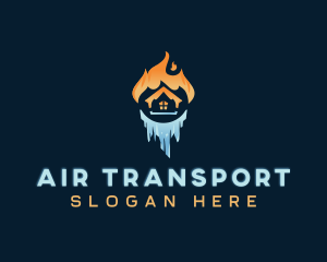 Home Ice Fire HVAC logo design