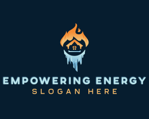 Home Ice Fire HVAC logo design