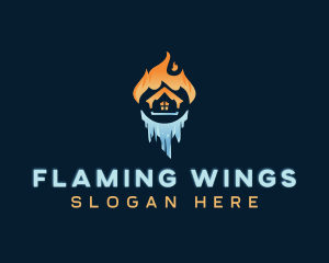 Home Ice Fire HVAC logo design