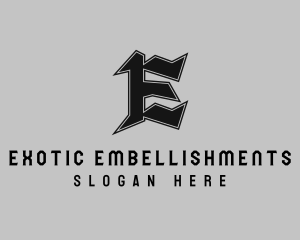 Tattoo Studio Letter E logo design