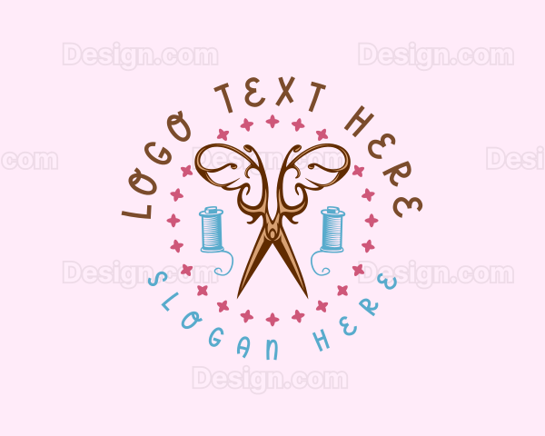 Sewing Butterfly Scissors Logo