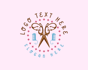 Sewing Butterfly Scissors  Logo