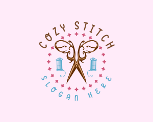 Sewing Butterfly Scissors  logo design