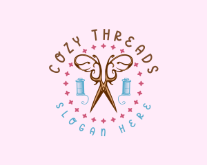 Sewing Butterfly Scissors  logo design