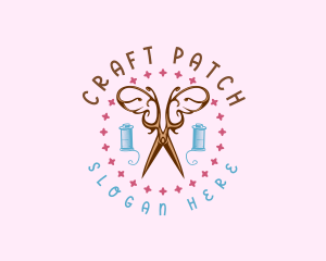 Sewing Butterfly Scissors  logo design