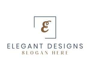 Elegant Gold Cursive logo design