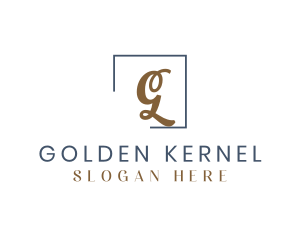 Elegant Gold Cursive logo design